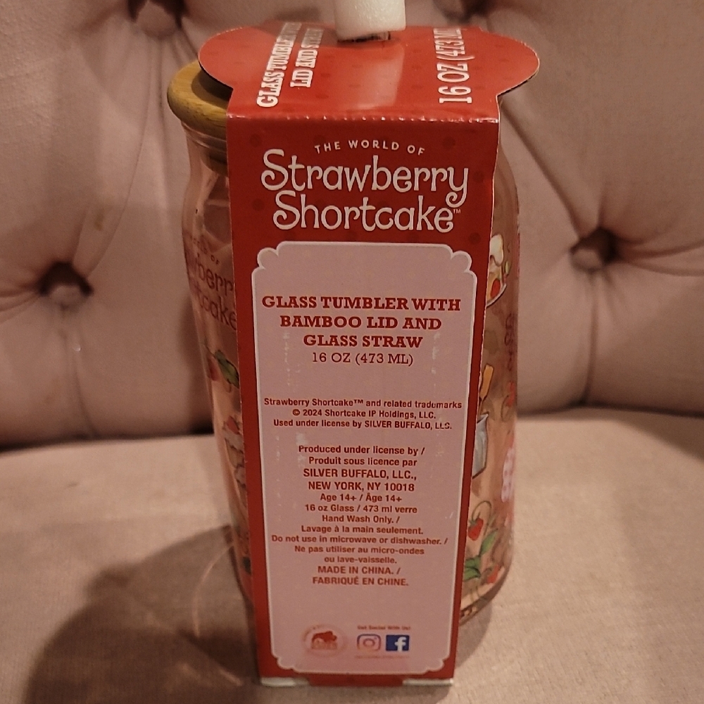 Strawberry Shortcake Glass Jar with Lid - Picture 4 of 5